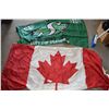 Image 1 : Saskatchewan Roughrider and Canadian Flags