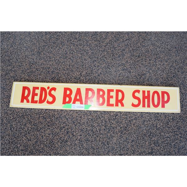 Antique "Red's Barber Shop" Wooden Sign (3'x5")