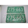 Image 1 : Pair of 1965 "Diamond Jubilee" Saskatchewan License Plates