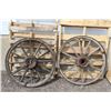 Image 1 : (2) Vintage Wooden Spoke Wheels 46 Inches in Diameter