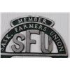 Image 2 : Sask Farmers Union Metal License Plate Topper 8 1/2 x 7