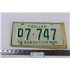 Image 1 : Saskatchewan Trailer License Plate