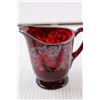 Image 2 : Ruby Red Creamer w/ Silver Overlay