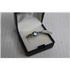 Image 2 : Pear Shaped Glass Blue Topaz Ring - (size 7 - 14k Gold Plated