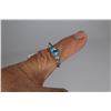 Image 3 : Pear Shaped Glass Blue Topaz Ring (size 8 - 14k Gold Plated