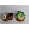 Image 2 : Vintage Pig Sugar Bowl - Salt & Pepper Shaker in One (Made in Japan) - Ceramic Bird & Puppy