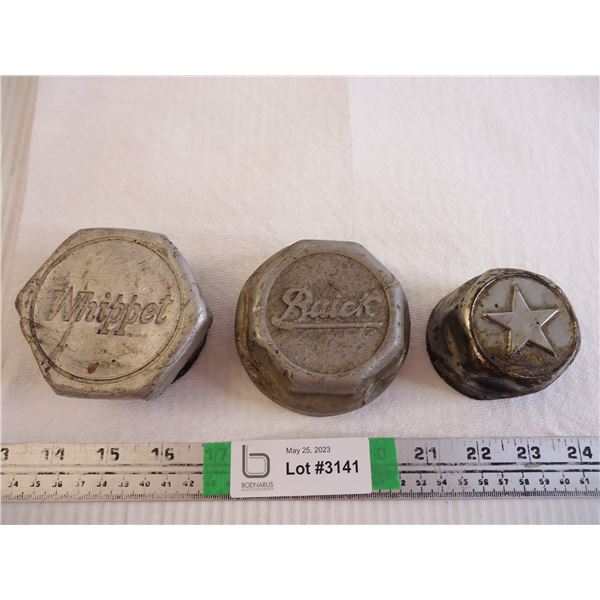 (3) Vintage Hub Caps-Whippet, Buick, Star