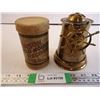Image 1 : Antique Thomas Edison Gold Moulded Record and Classic Cigarette Dispenser and Ashtray