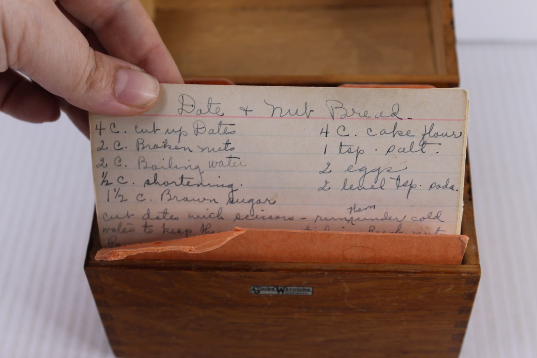 Vintage Wooden Globe Wernicke Recipe Box Bodnarus Auctioneering