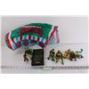 Image 1 : (7) Teenage Mutant Ninja Turtles Items--Parachute, Movie (VHS), and Figures