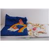 Image 1 : (5) Vintage 1980's Care Bears Items-- (2) Ceramic Wall Hangers, Valance, and Sheet