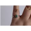 Image 3 : ^14K White Gold Plated .925 Silver Emerald and White Topaz Ring (Size 8--w/Certificate of Appraisal 