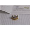 Image 2 : ^14K White Gold Plated .925 Silver Sapphire Crown Ring (Size 9--w/Certificate of Appraisal -Retail V