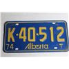 Image 3 : 1974 Alberta License Plate
