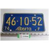 Image 1 : 1974 Alberta License Plate