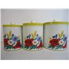 Image 2 : (3) Vintage Metal Canisters Poppies and Wheat Design