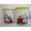 Image 4 : (3) Vintage Metal Canisters Poppies and Wheat Design