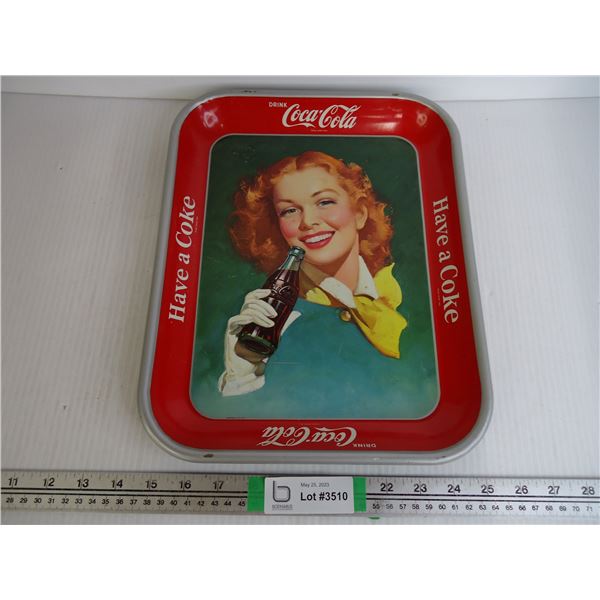 Vintage Coca Cola Tray-1948- Girl with Red Hair in great condition