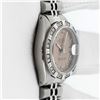 Image 9 : Rolex Ladies Stainless Steel Salmon Roman Pyramid Diamond Datejust Wristwatch
