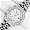 Image 2 : Rolex Ladies Stainless Steel White Arabic Diamond Date Wristwatch
