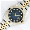 Image 2 : Rolex Ladies Two Tone Factory Blue Vignette Sapphire and Diamond Datejust Wristwatch