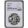 Image 1 : 1942 Walking Liberty Half Dollar Coin NGC MS63