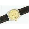 Image 3 : Rolex Mens Two Tone Champagne Index Datejust Wristwatch With Leather Band