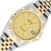 Image 1 : Rolex Mens Two Tone Champagne Jubilee Index Diamond Wristwatch With Rolex Box