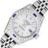 Image 1 : Rolex Ladies Stainless Steel Silver Index Sapphire and Diamond Datejust Wristwatch