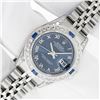 Image 2 : Rolex Ladies Stainless Steel Blue Roman Sapphire and Diamond Datejust Wristwatch