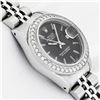 Image 5 : Rolex Ladies Stainless Steel Black Index Diamond Datejust Wristwatch