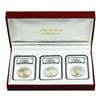 Image 1 : Binion Prestige Set of (3) 1923 $1 Peace Silver Dollar Coins NGC MS63/MS64/MS65