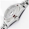 Image 5 : Rolex Ladies Stainless Steel Gray Roman Ruby and Diamond Datejust Wristwatch