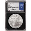 Image 1 : 2021 Type 2 $1 American Silver Eagle Coin NGC MS70 FDOI Edmund Moy Signature