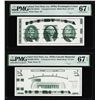 Image 1 : Set of Giori Test Note Washington & Lincoln Memorial PMG Superb Gem Unc 67EPQ