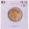 Image 1 : 1913-S $5 Indian Head Half Eagle Gold Coin