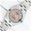 Image 2 : Rolex Ladies Stainless Steel Salmon Arabic Sapphire and Diamond Datejust Wristwatch