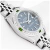 Image 9 : Rolex Ladies Stainless Steel Blue Index Emerald and Diamond Datejust Wristwatch