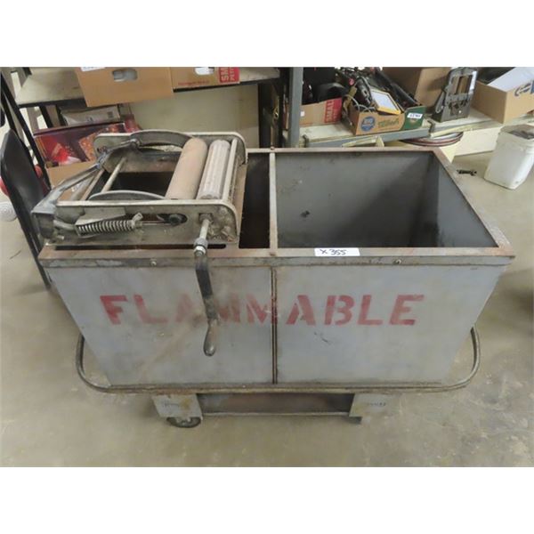 Rolling Laundry Tub With Wringer 19 X 38 X 38 Rolling laundry tub with wringer 19 x 38 x 38