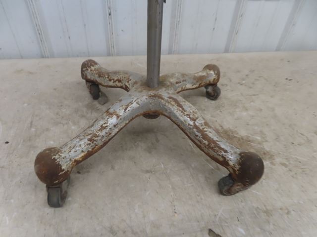 Vintage Cast Base with Casters - Set Up with Pole + Light, Repurpose ...