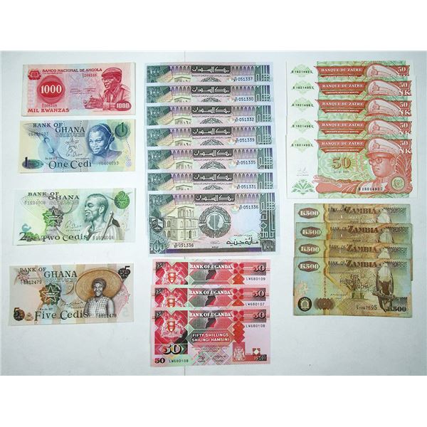 African Assortment of Issued Banknotes, 1970-2007