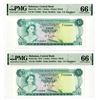 Image 1 : Central Bank of the Bahamas, 1974 High Grade Sequential Banknote Pair