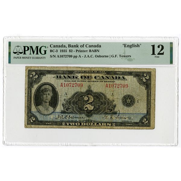 Bank of Canada, 1935, Issued Banknote