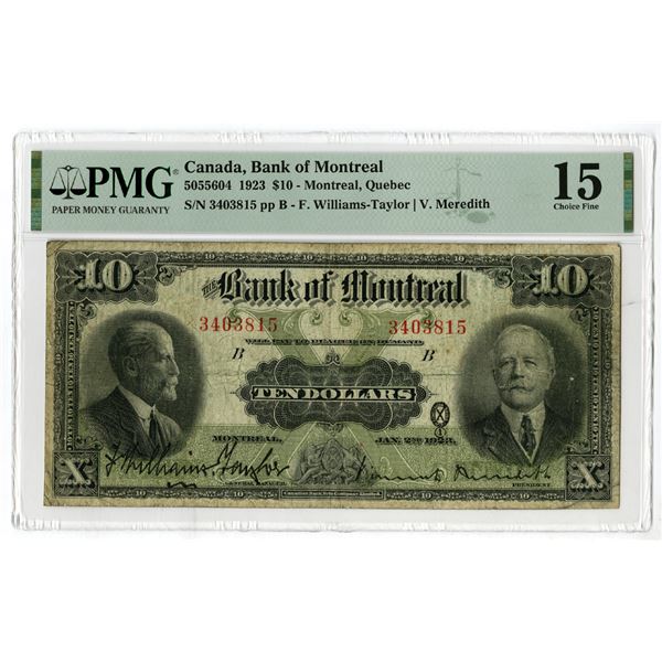 Bank of Montreal, 1923, Issued Banknote