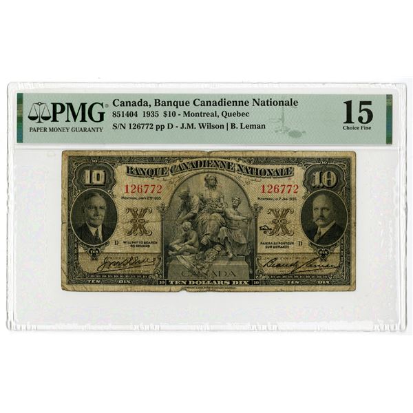 Banque Canadienne Nationale, 1935, Issued Banknote