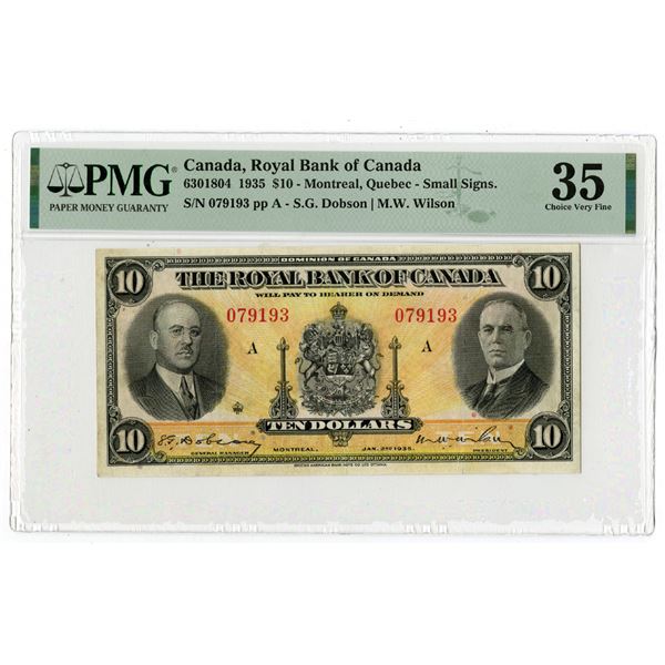 Royal Bank of Canada, 1935, Issued Banknote