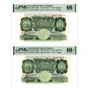 Image 1 : Bank of England. ND (1949-55) High Grade Sequential Pair of Banknotes