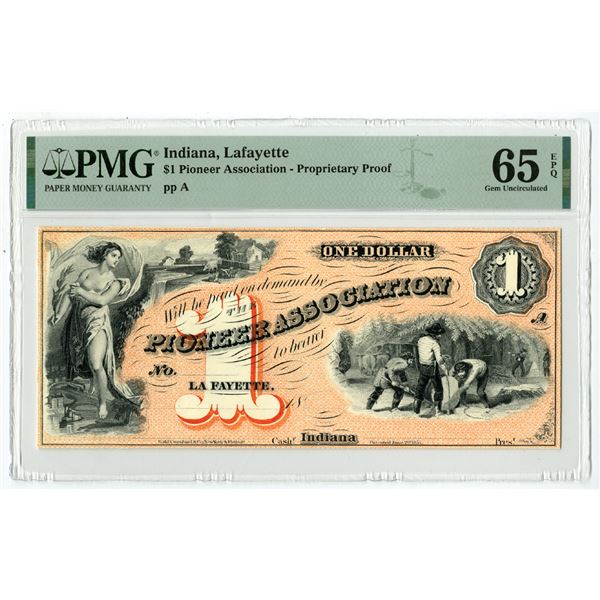 Pioneer Association, ND 1857 (Reprinted 1950-70s), $1, Obsolete Propriety Proof