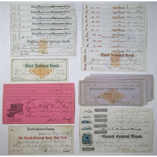 Connecticut, New York, Pennsylvania, & Ohio, Assortment of Cancelled Bank Checks, a Majority with Im