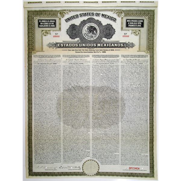 United States Of Mexico 1926 Specimen Bond United states of mexico 1926 specimen bond